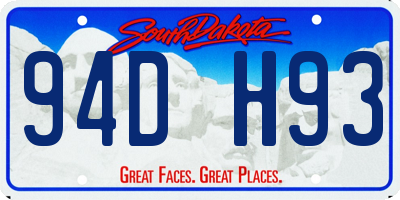 SD license plate 94DH93