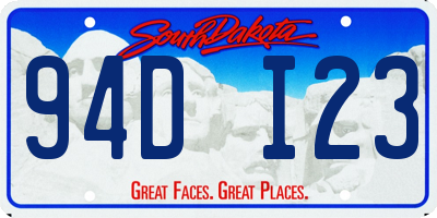 SD license plate 94DI23