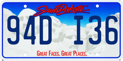 SD license plate 94DI36
