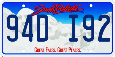 SD license plate 94DI92