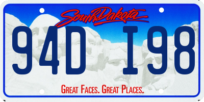 SD license plate 94DI98