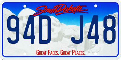 SD license plate 94DJ48