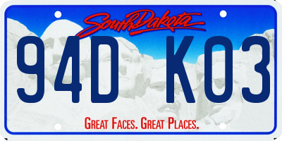 SD license plate 94DK03