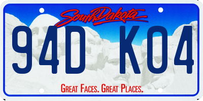 SD license plate 94DK04