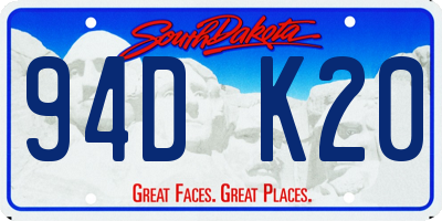 SD license plate 94DK20