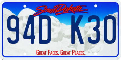 SD license plate 94DK30