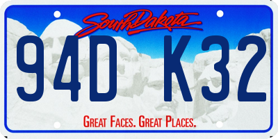SD license plate 94DK32