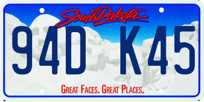 SD license plate 94DK45