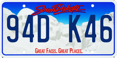 SD license plate 94DK46