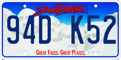 SD license plate 94DK52