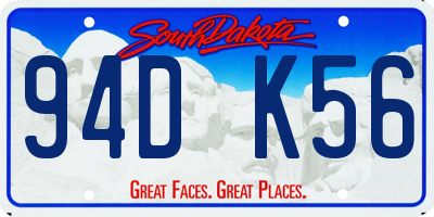 SD license plate 94DK56
