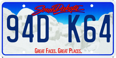 SD license plate 94DK64