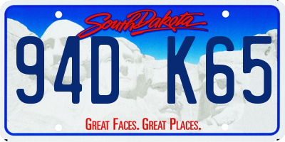 SD license plate 94DK65