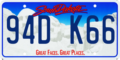 SD license plate 94DK66