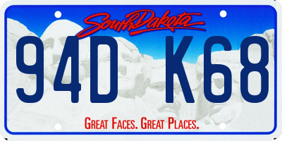 SD license plate 94DK68