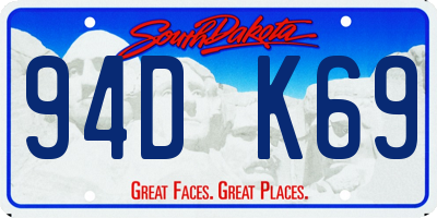 SD license plate 94DK69
