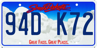 SD license plate 94DK72