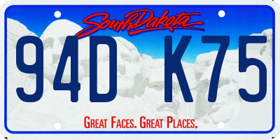 SD license plate 94DK75
