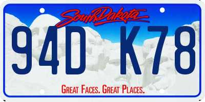 SD license plate 94DK78