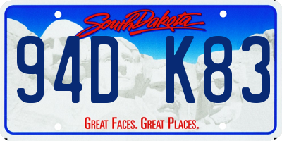 SD license plate 94DK83
