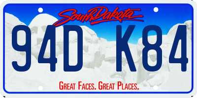SD license plate 94DK84