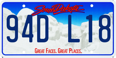 SD license plate 94DL18