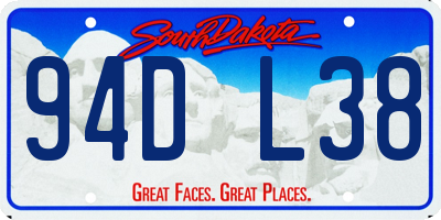 SD license plate 94DL38