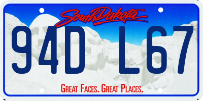 SD license plate 94DL67