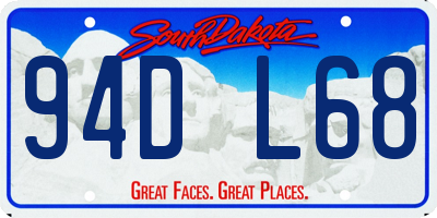 SD license plate 94DL68