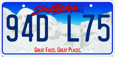SD license plate 94DL75