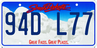 SD license plate 94DL77