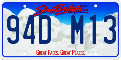 SD license plate 94DM13