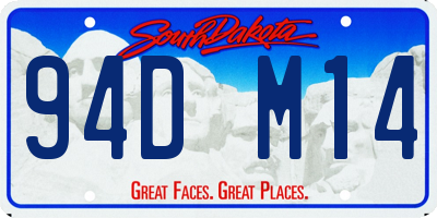 SD license plate 94DM14