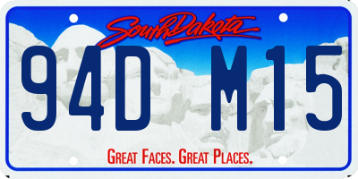 SD license plate 94DM15