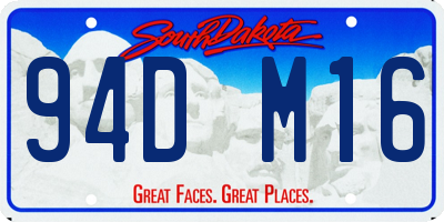 SD license plate 94DM16