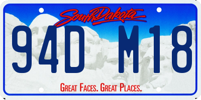 SD license plate 94DM18