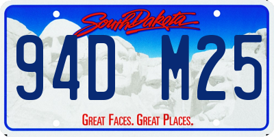 SD license plate 94DM25
