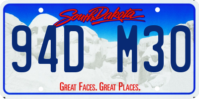 SD license plate 94DM30