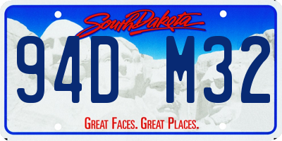 SD license plate 94DM32