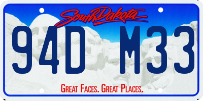 SD license plate 94DM33
