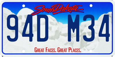 SD license plate 94DM34