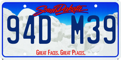 SD license plate 94DM39