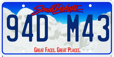 SD license plate 94DM43