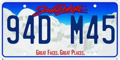 SD license plate 94DM45
