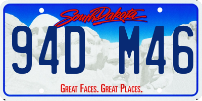 SD license plate 94DM46