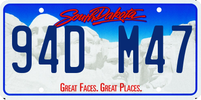 SD license plate 94DM47
