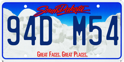 SD license plate 94DM54