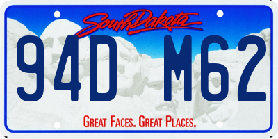 SD license plate 94DM62