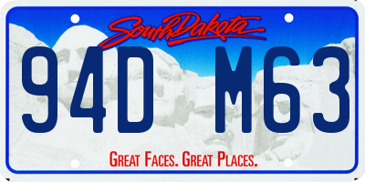 SD license plate 94DM63