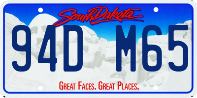 SD license plate 94DM65